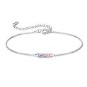 925 Sterling Silver Personalized Mom Birthstone Bracelets for Women — Custom Adjustable Dainty Jewelry for Mother’s Day, Birthday, Christmas Gift for Mom Grandma Wife