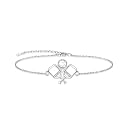 925 Sterling Silver Sport Pickleball Bracelet for Pickleball Fans