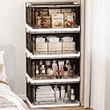 92QT Clear Stackable Storage Bins with Lids, Collapsible Organizers, 4 Pack