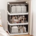92QT Clear Stackable Storage Bins with Lids, Collapsible Organizers, 3 Pack