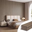 93.2" x 12" Wood Slat Wall Panels for Interior Wall Decor, 4-Pack, Walnut