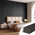 93.2" x 12" Wood Slat Wall Panels for Interior Wall Decor, 4-Pack, Black