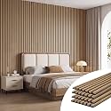 93.2" x 12" Wood Slat Wall Panels for Interior Wall Decor, 4-Pack, Oak