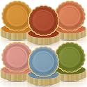 96 Pcs Colorful Paper Plates 9 Inch Floral Party Plates