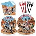 96 Pcs Four Wheeler Birthday Decorations for Kid Teen Boy Girl Serves 24