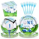 96 Pcs Golf First Birthday Party Decorations for Girls Boys, Serves 24