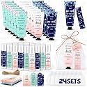 96Pcs 24 Sets Christian Hand Cream and Lip Balm Gift Set Moisturizing Gift Sets With Organza Bag Christian VBS Gifts Bible Verse Bulk Gifts for Teacher Wedding Baby Shower Church Prayers for Women