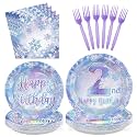 96Pcs Frozen Party Decorations for Girls Frozen Themed Party Serves 24