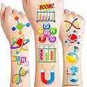 120 PCS Science Temporary Tattoos Pre-Cut For Kids Boys Girls