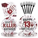96Pcs Killer Happy 13th Birthday Party Decorations, Serve 24