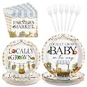 96Pcs Locally Grown Baby Shower Party Decorations, Serves 24