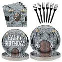 96Pcs Medieval Castle Birthday Party Decorations, Serves 24