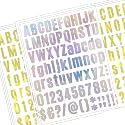 972 Pieces 12 Sheets Graduation Glitte Letters Stickers Self Adhesive Vinyl Letter Alphabet Number Stickers，Mailbox Numbers Labels , Decals for Sign,Notebook, Classroom Decor, Door