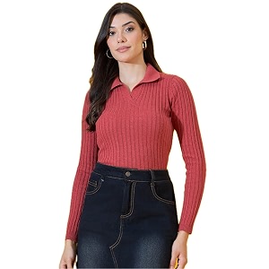 98 Degree North Women Pullover-G111571-REDMELANGE