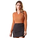 98 Degree North Women Ribbed Collar Neck