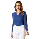 98 Degree North Women Ribbed Collar Neck