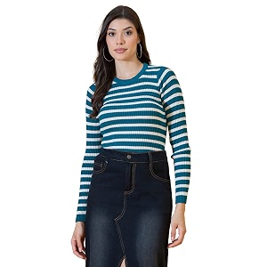 98 Degree North Women Round Neck Sweater-G1579-L.Camel