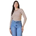 98 Degree North Women Round Neck Sweater-G1579-L.Camel