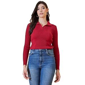 98 Degree North Women Spread Collar Sweater-G1577-BLACK