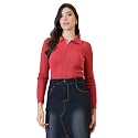 98 Degree North Women Spread Collar Sweater-G1165-BROWN