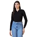 98 Degree North Women Spread Collar Sweater-G1577-BLACK