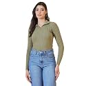 98 Degree North Women Spread Collar Sweater-G1165-BROWN