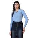 98 Degree North Women Spread Collar Sweater-G1165-BROWN