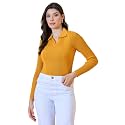 98 Degree North Women Spread Collar Sweater-G1577-BLACK