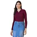 98 Degree North Women Spread Collar Sweater-G1577-BLACK