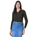 98 Degree North Women Spread Collar Sweater-G1577-BLACK
