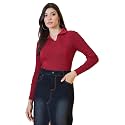 98 Degree North Women Spread Collar Sweater-G1577-BLACK