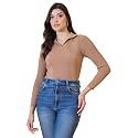 98 Degree North Women Spread Collar Sweater-G1577-BLACK