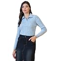 98 Degree North Women Spread Collar Sweater-G1577-BLACK