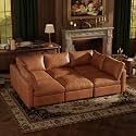 993939 Faux Leather Modular Sectional Sofa Bed