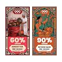 999 Chocolat Organic Dark Chocolate Combo (Pack of 2) | 60% Semi Bitter with Nuts & Raisins + 90% Intense Dark | Vegan | Bean-to-Bar | Organic | No Refined Sugar | Keto & Gluten-Free | Healthy Chocolate Gift | Made in