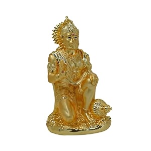 diviniti 24k gold plated hanuman ji ashirwad idol for home decor showpiece puja roomreligious statue for peace and prosperityluxury sculptures for table decor gift festival 195 x 11 cm