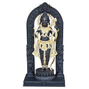 diviniti 24k gold plated ram lalla idol for home decor showpiece puja roomreligious statue for peace and prosperityluxury sculptures for table decor gift festival 95 x 55 cm