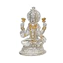 DIVINITI 999 Silver Plated Goddess Lakshmi Idol for Home Decor Showpiece, Puja Room|Religious Statue for Peace and Prosperity|Luxury Sculptures for Table Decor, Gift, Festival (10.5 X 5.5 cm)