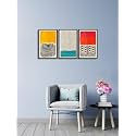 999STORE Black Frames paintings with frame for living room big size Abstract Yellow Black Orange wall paintings for living room abstract painting (30X16 Inches) SFL3FCanvas215