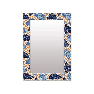 999store printed long mirrors for wall mirror for wall large size blue clouds pattern mirror 4 feet mdf_18x48 inches mirrorbmp68