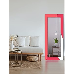 999store printed design mirror for wall rectangle mirror for wall pink strips pattern large long big full length mirror mdf_24x60 inches mirror24x60341