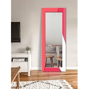 999store printed design mirror for wall rectangle mirror for wall pink strips pattern large long big full length mirror mdf_24x72 inches mirror24x72341