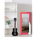 999STORE Printed Design Mirror for Wall Rectangle Mirror for Wall Pink Strips Pattern Large Long Big Full Length Mirror (MDF_24X48 Inches) Mirror24X48341
