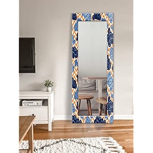 999store printed long mirrors for wall mirror for wall large size blue clouds pattern mirror 4 feet mdf_24x72 inches mirror24x72068