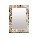 999STORE Printed Mirror Decorative Wall Art Mirrors for Decorating Wall Brown Wooden washroom Bathroom Mirror (MDF_14X20 Inches) MirrorSMP298