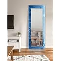 999STORE Printed Mirror for Makeup Big Size Wall Mirrors for Bathroom Blue Waterdrop Pattern Large Long Big Full Length Mirror (MDF_24X72 Inches) Mirror24X72274