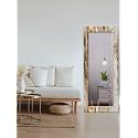 999STORE Printed Mirror Decorative Wall Art Mirrors for Decorating Wall Brown Wooden washroom Bathroom Mirror (MDF_14X20 Inches) MirrorSMP298