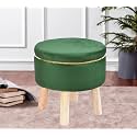 Attractive Soft in Touch Fabric Wooden Ottoman Upholstered Foam Cushioned Pouffe/Mudda/Puffy for Foot Rest for Living Room/Office/Cafe Sitting/Legs Foot Stool||16 Inch,Green