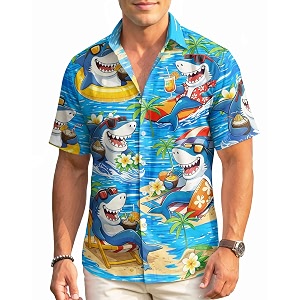 99TIMORO Funny Movie Mens Hawaiian Shirts Button