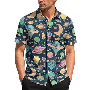99TIMORO Funny Movie Mens Hawaiian Shirts Button